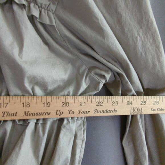 Habitat Clothes to Live In Jacket Womens L Tan Ruched Button Front Lightweight - Picture 6 of 8